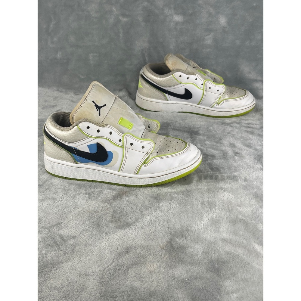 Jordan 1 Low SE Sneakers Youth 5Y White Electric Green Fair DV1324-117 Low Top - Picture 5 of 8